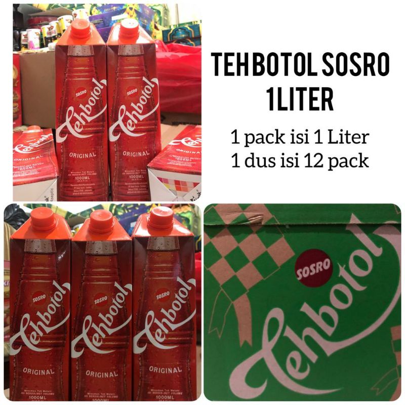 [DUS] Teh Botol Sosro - Tehbotol Sosro 1L - Stee 200mL