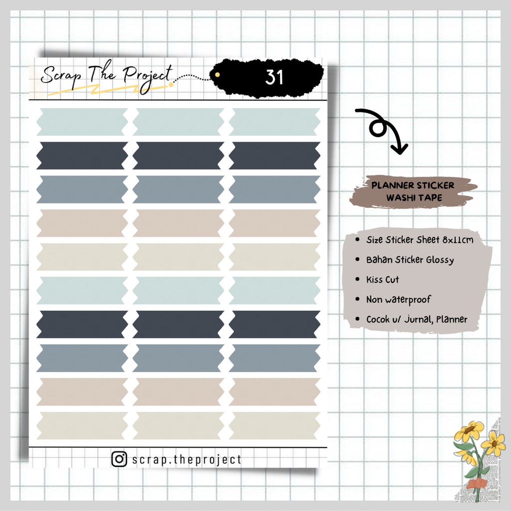 

STICKER DECO PLANNER / STICKER WASHI TAPE / STP - 31