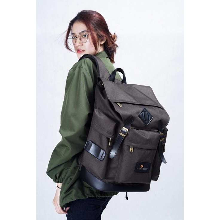 BRAIN STROM BROWN |ManNeedMe x URBAN| Tas Ransel Punggung Pria Wanita Backpack Kuliah / Kerja ORI