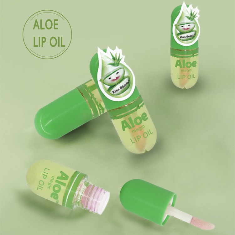 Lip Gloss Kiss Beauty Peach Magic Aloe Vera Lip Oil Mini 70242-03 Lipgloss