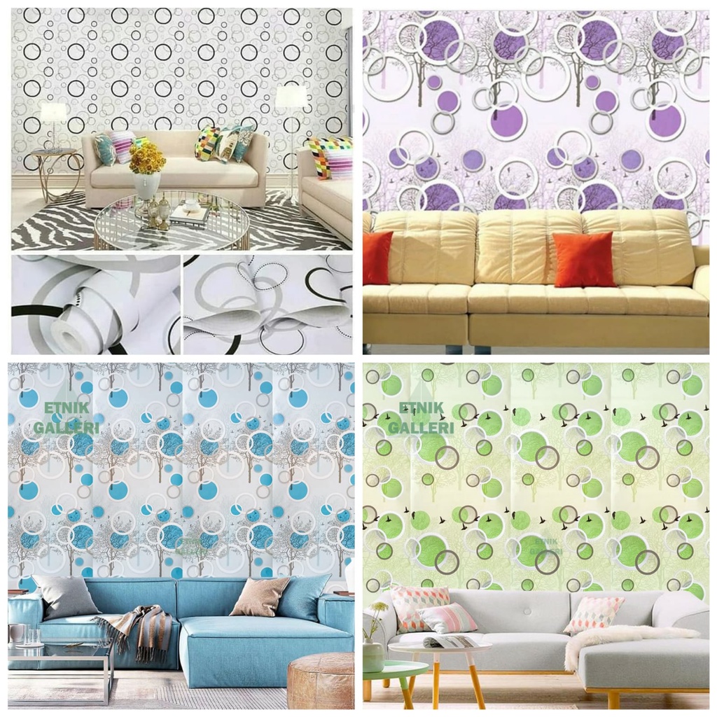 Wallpaper Stiker Dinding Motif Polkadot Per Meter Walpaper Dinding Rumah Kamar Sudah Ada Lem