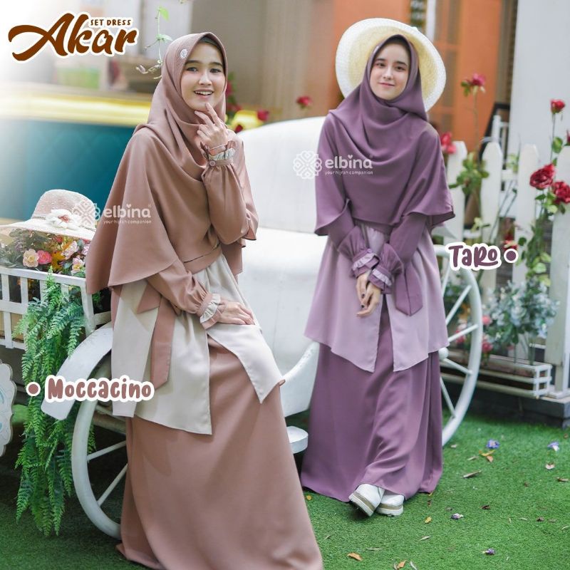 Set Dress Akar Elbina Hijab ( Ready Stock )