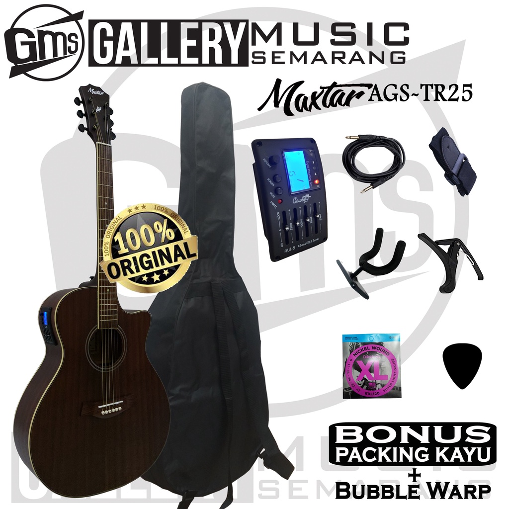 ORIGINAL!!! Gitar Akustik Elektrik Maxtar AGS-TR25 Gitar Akustik Original Preamp Equalizer Tuner Cowboy AW-5