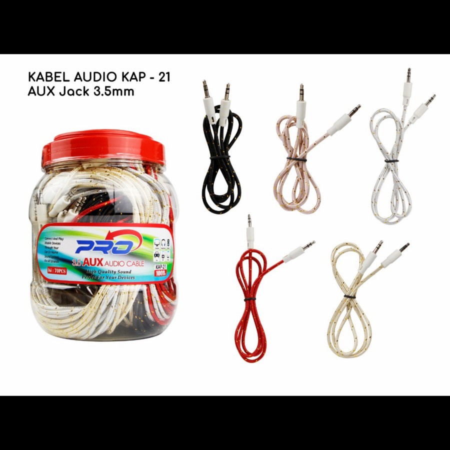 KABEL AUX JACK PRO KAP-21 1 IN 1 3.5MM 1M CABLE AUDIO TALI SEPATU