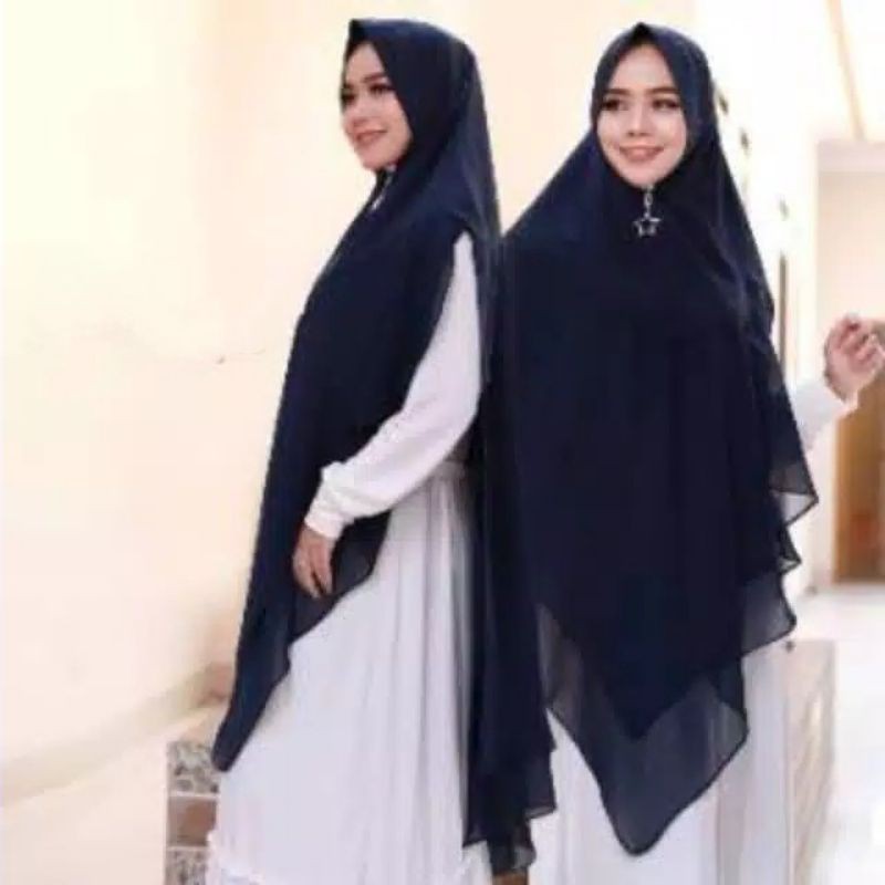 JILBAB HIJAB KHIMAR SYARI CERUTY JUMBO 2 LAYER PAD ANTEM BELAH SAMPING-7