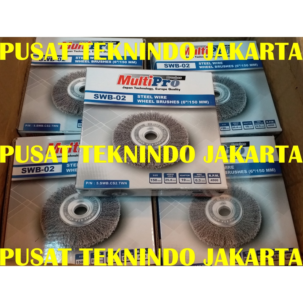 Wheel brush steel wire Multipro SWB-02 / WW-60 6" inch 150mm Sikat piring gerinda duduk baja