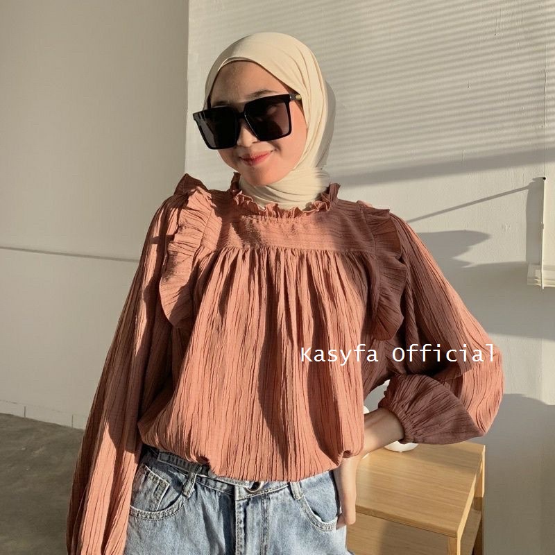 BLOUSE REMPEL CRINCLE WANITA // KANYA BLOUSE REMPEL WANITA