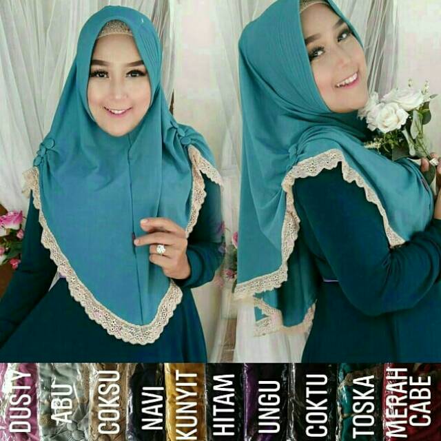 Jibab / hijab Kerut Renda