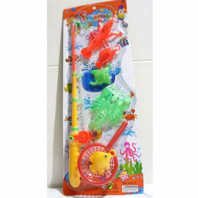 Mainan Pancing Ikan Udang/Cumi Ikan Laut Magnet Fishing Game Set 4s Mancing Ikan