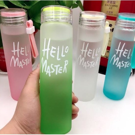 botol minum kaca hello master 450ml