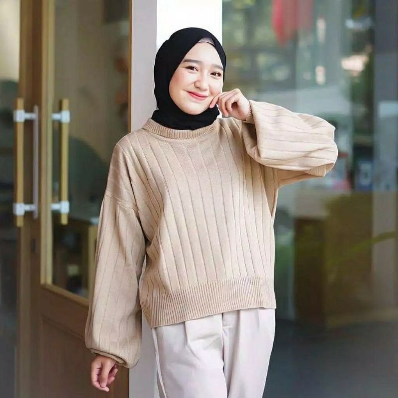 DISCON !!! JOVANCA RAJUT OVERSIZE / TURTLENECK KNITWEAR ARSYILLA PUFFY / RAJUT ATSAN