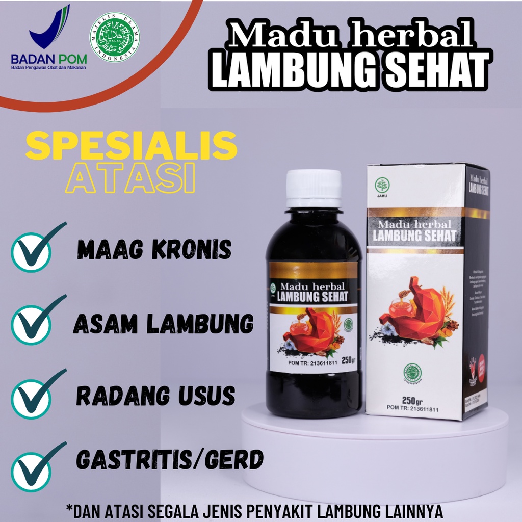 

Madu Herbal Lambung Sehat Obat Spesialis Penyakit Lambung Radang Usus Maag Akut Kronis Ulu Hati Mual Terasa Terbakar Panas GERD Gastritis Asam Lambung Tinggi Tukak Lambung Usus Buntu Gangguan Pencernaan Diare Sakit Perut Sembelit BAB Keras Berdarah BPOM