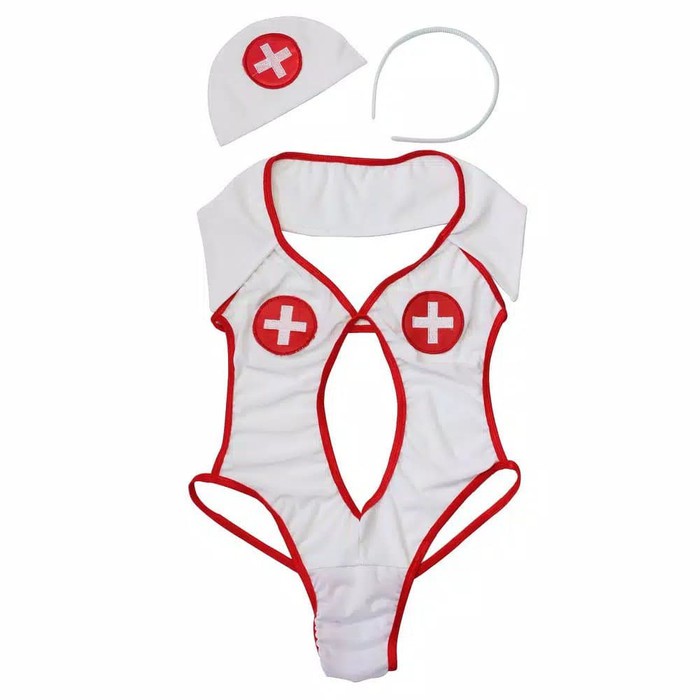 TBI Halterneck Cosplay Nurse Lingerie Perawat Monokini Kerah Baju Tidur