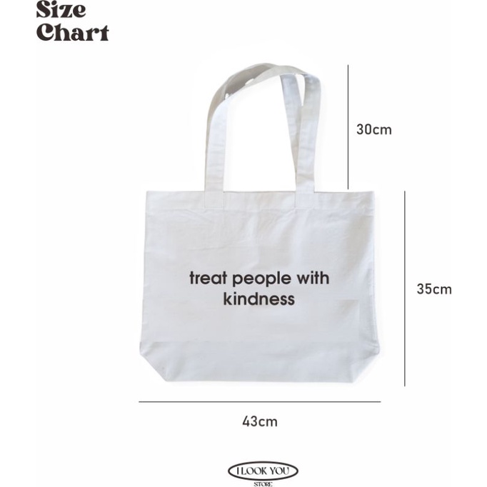 TOTEBAG Treat People CASUAL Tote Bag Aesthetic Kekinian Tote bag Landscape Muat Laptop