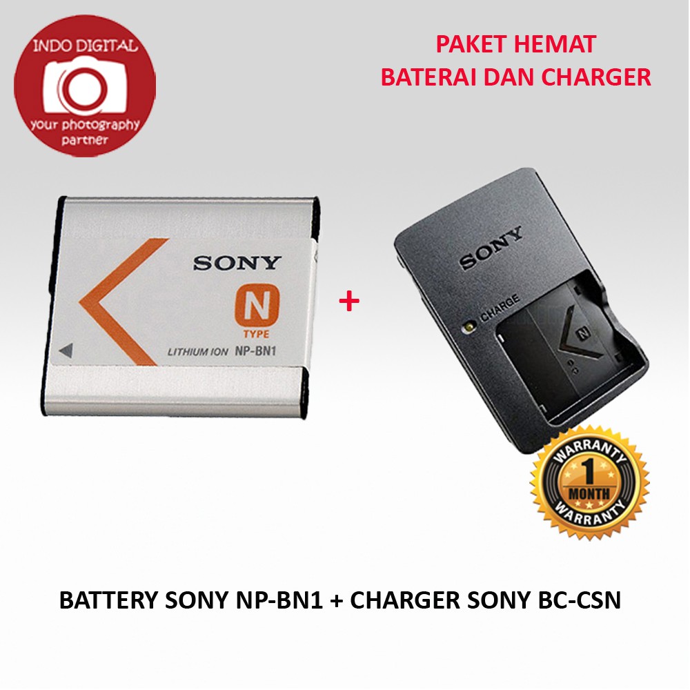 PAKET BATERAI SONY NPBN1 + CHARGER BCCSG Shopee Indonesia
