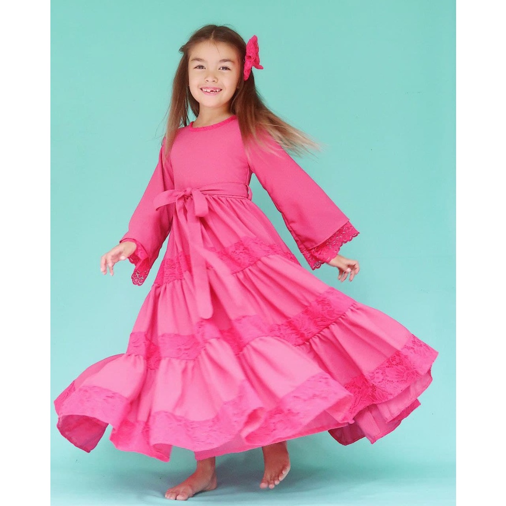 GAMIS NAFISAH / GAMIS BROKAT KOMBI / GAMIS ANAK PEREMPUAN