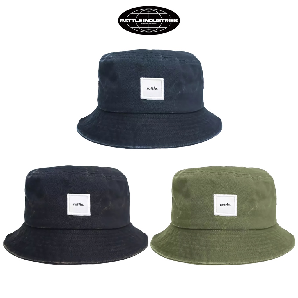 Rattle - Bucket Hat Washed | Topi Bucket Distro Pria | Bucket Hat Pria Wanita | Topi Bucket Unisex