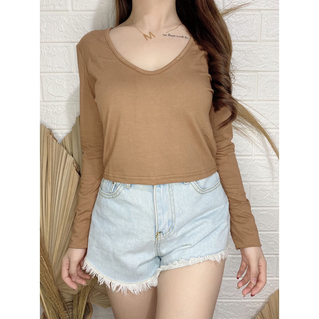 Longsleeve Croptop Vneck Polos / Croptop Polos / Vimel collection