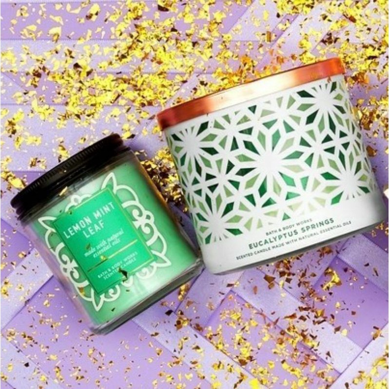 BATH &amp; BODY WORKS BBW EUCALYPTUS SPRINGS 3-WICK SCENTED CANDLE 411 G LILIN WANGI 3 SUMBU UKURAN BESAR PENGHARUM RUANGAN