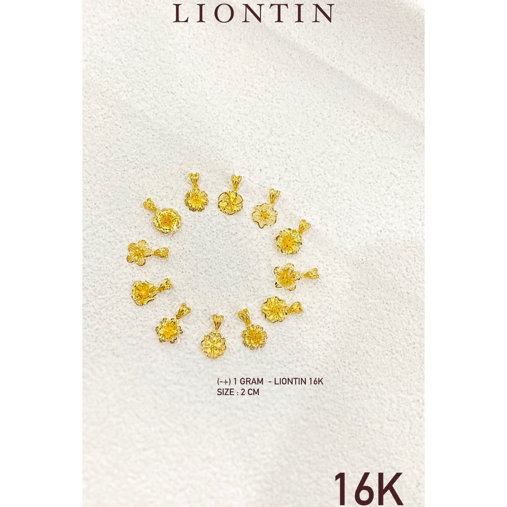 NEW! Liontin kalung anak dan dewasa emas asli kadar 700 70 16k bunga kendari anggrek rose sakura himawari mawar matahari mainan rantai tanpa permata lebar 3D ringan 1 gram