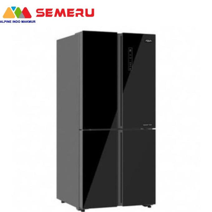 """] AQUA KULKAS SIDE BY SIDE INVERTER 4 PINTU / BLACK AQR-IG525AM (GB)