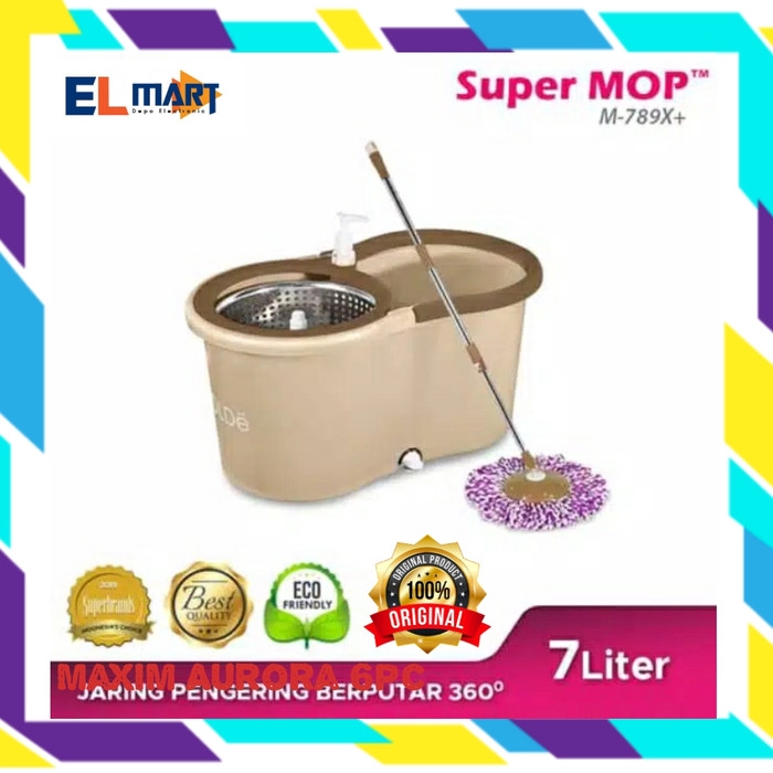 Spin Super Mop BOLDe M 789x + Alat pel stainless tanpa roda M789x+ - 789X+ Pembersih lantai ori