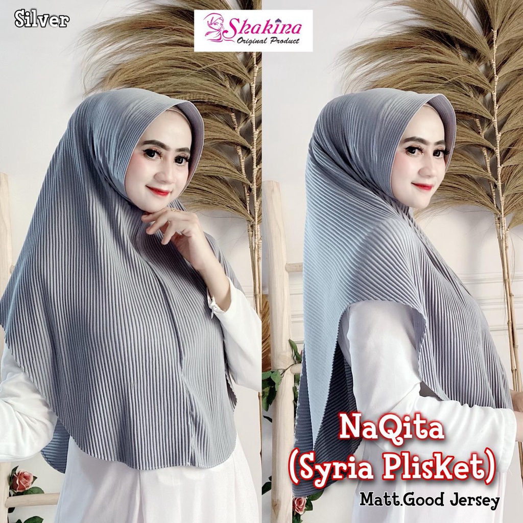 Jilbab Instan Plisket Jersey Naqita Ori Shakina Hijab-ABU MUDA