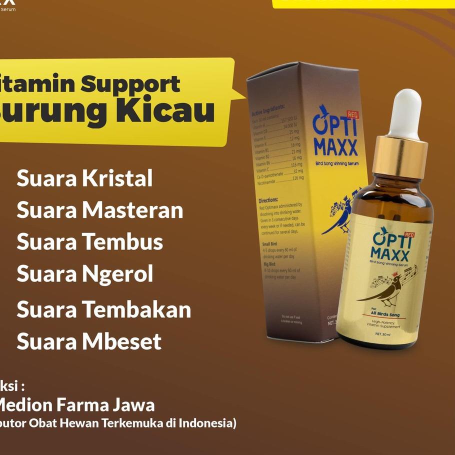 Promo 10.10SR-1277|Optimaxx - Optimax Multivitamin Penggacor Gacor Burung Kicau Lovebird Murai Mur