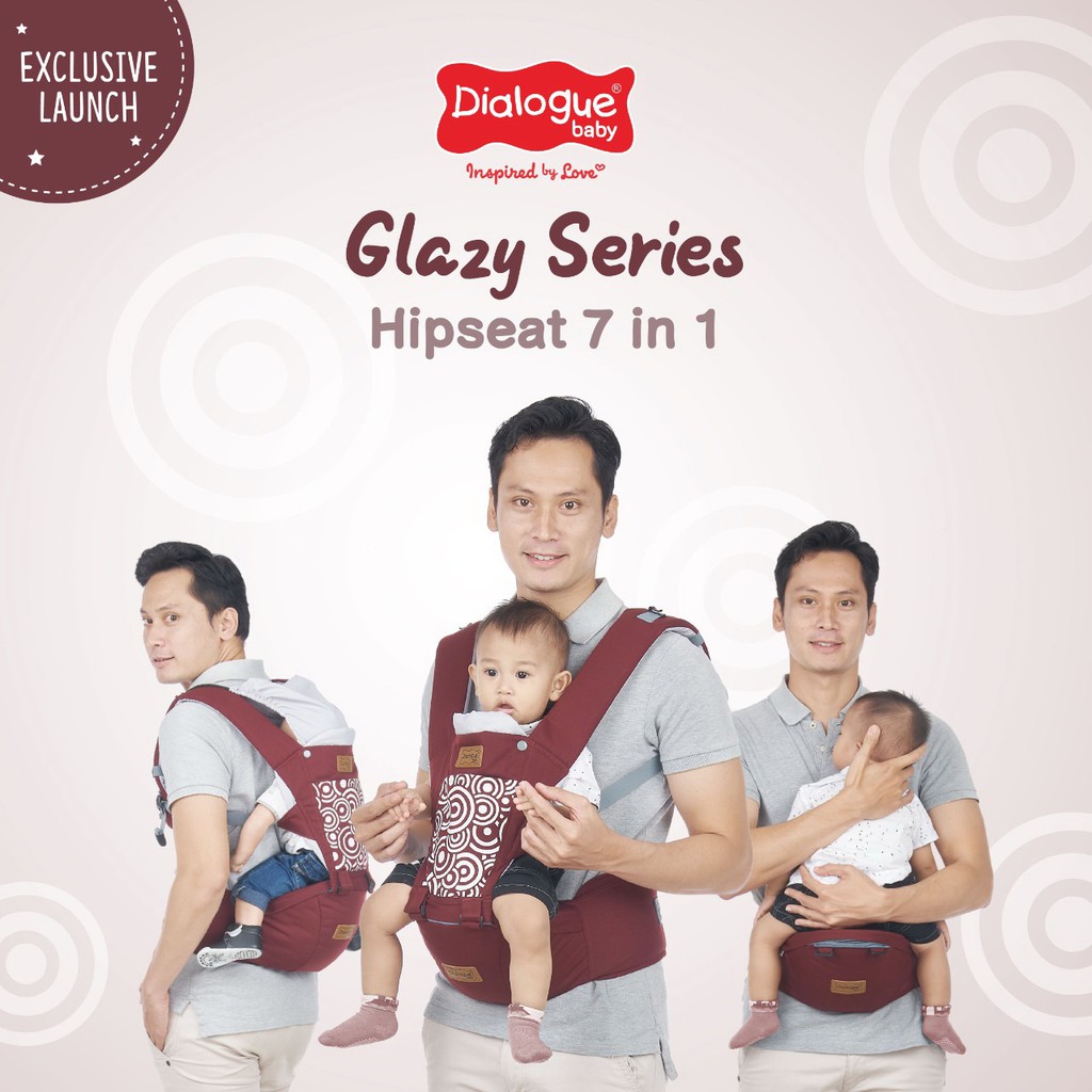 Dialogue Gendongan Bayi Depan Hipseat 7 Posisi Champion Glazy Sparkle Leon Series