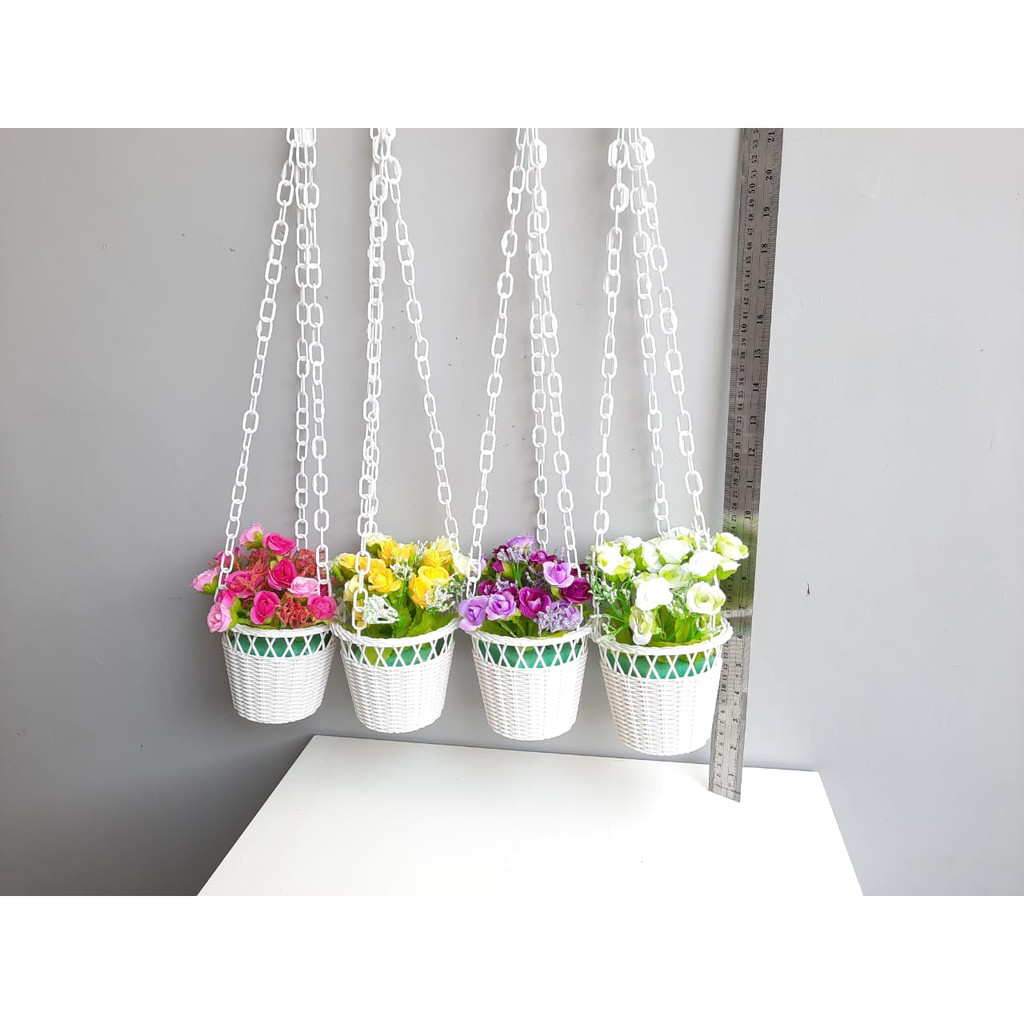 BUNGA MAWAR IMPORT + POT 8811/ bunga artificial / bunga hias / bunga import-5