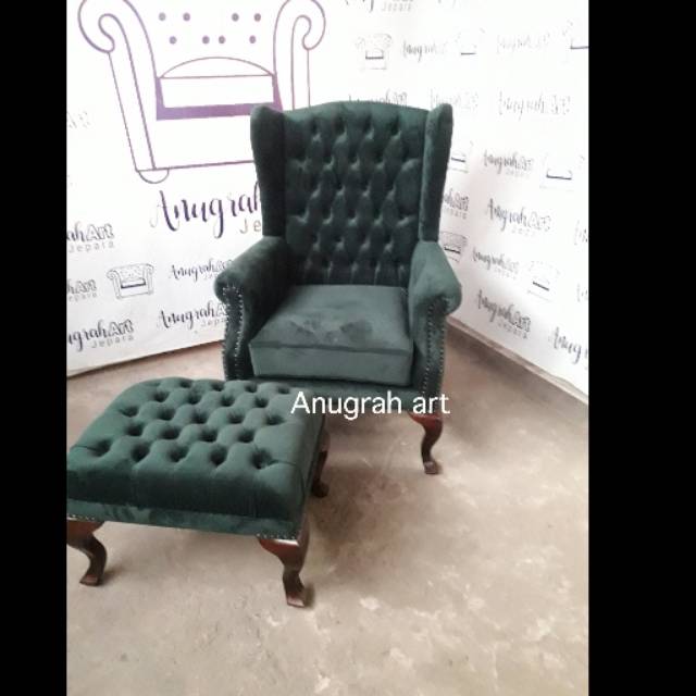 Wing chair classic mewah sofa single classic chesterfield