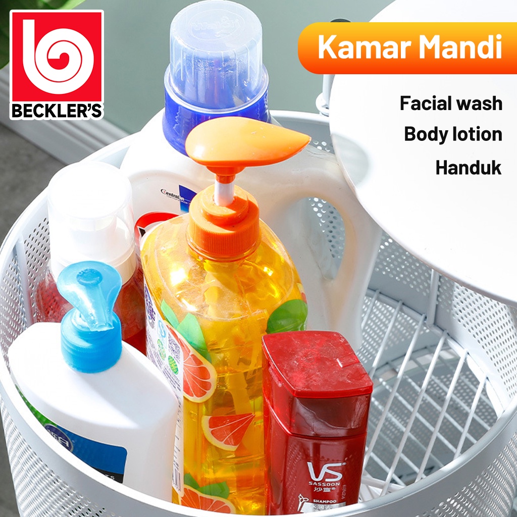 Rak Besi Troli Susun Putar Serbaguna Tingkat Model Bulat/Rotary Multilayer Organizer/Rak Dapur MultiFungsi