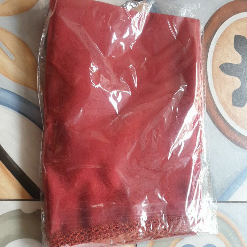 PASHMINA CROCHET 180 X75 DIAMOND  SULAM  PICOT EMBORDY-Teracotta mt babydol