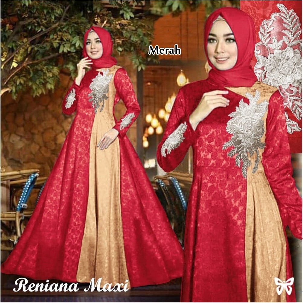 Maxi Reniana/ Gaun Pesta/Baju Kebaya Terbaru/Dress Remaja/Gamis Syari Wanita/Longdress Wanita Muslim