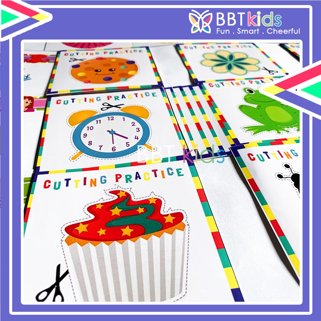 MENGGUNTING DAN MENEMPEL 2-3 TAHUN CUT AND GLUE WORKSHEET SENSORY PLAY ACTIVITY SET MAINAN AKTIVITAS EDUKASI BELAJAR PRESCHOOL KEGIATAN MONTESSORI