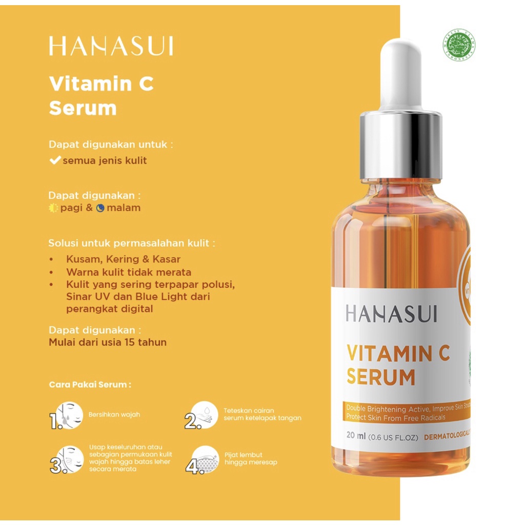 Hanasui Serum Vitamin C New Look &amp; Improved Formula 20ml BPOM