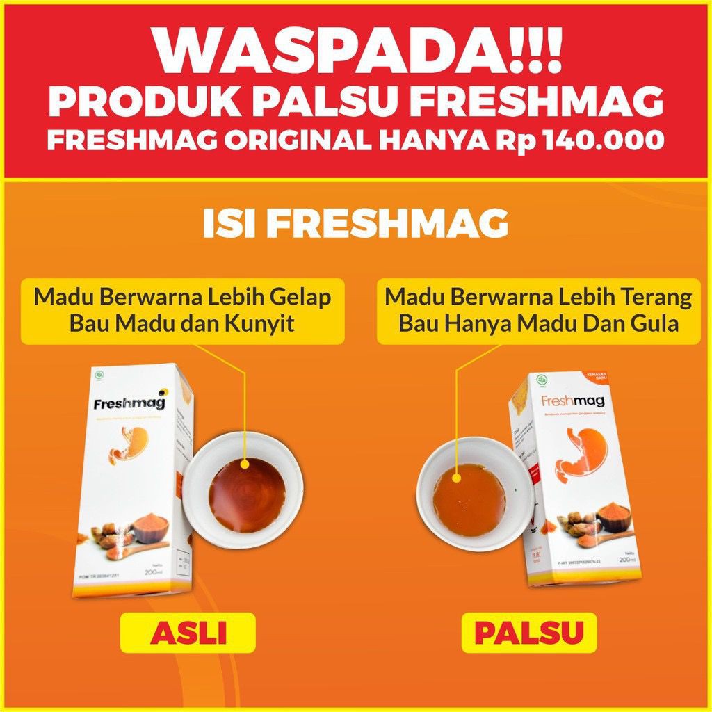 Freshmag Original Madu Solusi Atasi Maag Gerd Asam dan infeksi Radang lambung KRONIS 200ml - BPOM-1