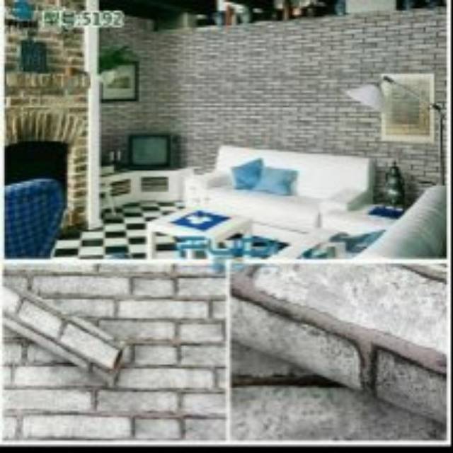 Groair walpaper stiker dinding 3d motif batu