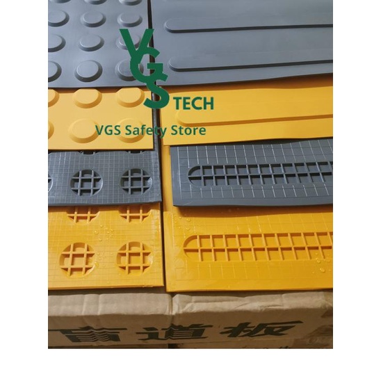 

☻ BLIND ROAD SIDEWALK/SAFETY RUBBER TILE/TACTILE PAVING GUIDING TUNANETR - Kuning, Line (Garis) ✥