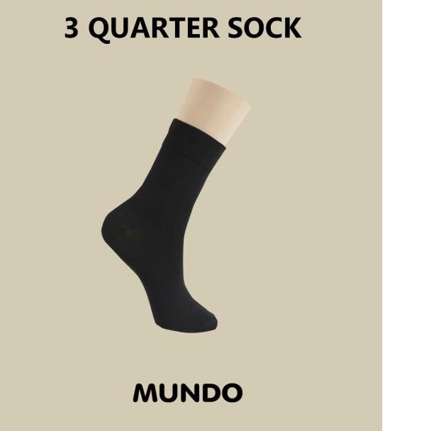 MUNDO-kaos kaki pria-3quaterbusiness- kaos kaki mundo-IQ2T - Abu-abu