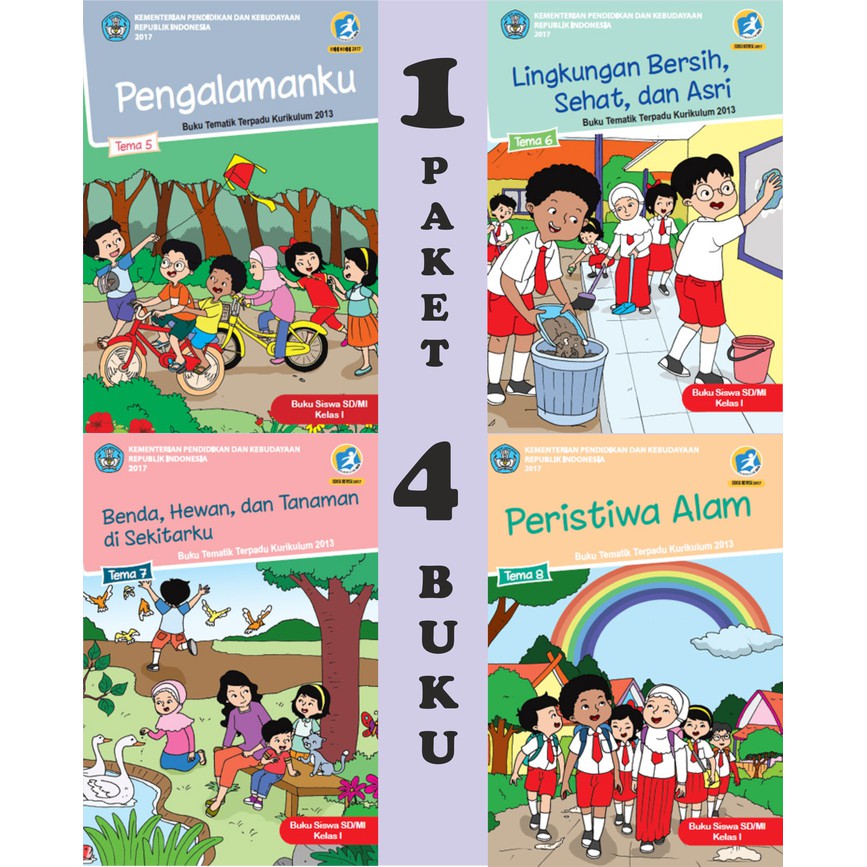 Paket Buku Siswa Tematik SD Kelas 1 Semester 2 K13 Edisi Revisi Terbaru