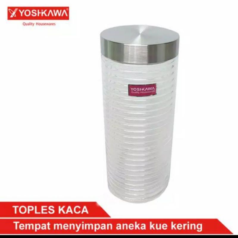 Toples kaca bulat ulir 2000MlL Yoshikawa F6004L