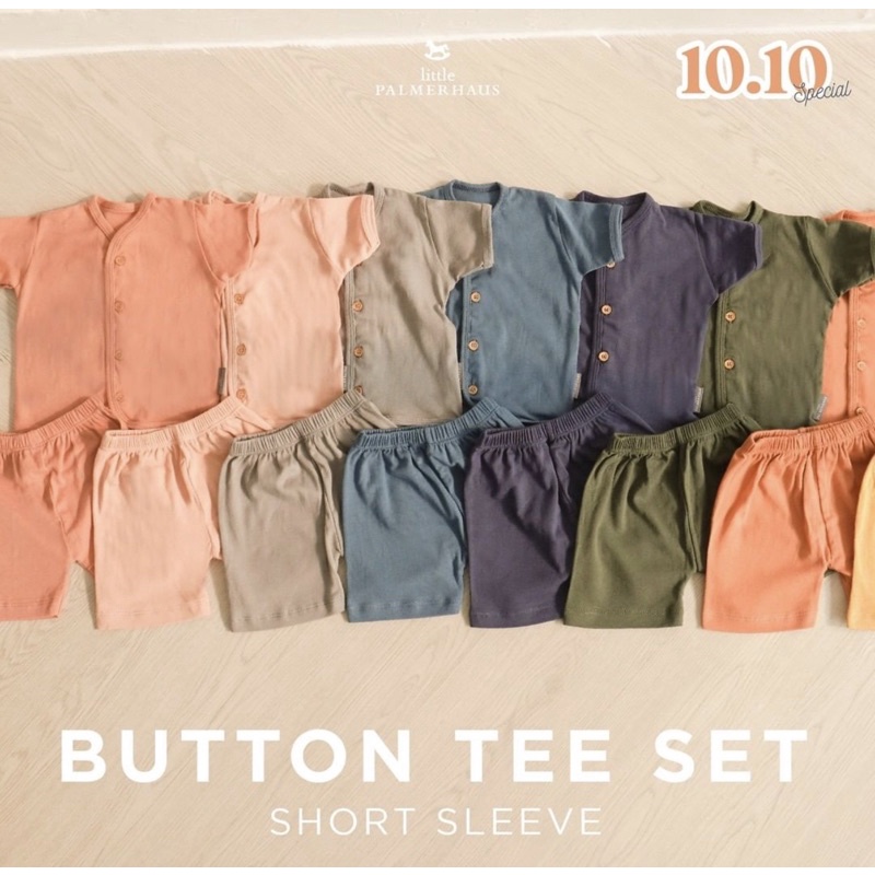 Palmerhaus Button Tee set Short Sleeve - Setelan Pendek Anak