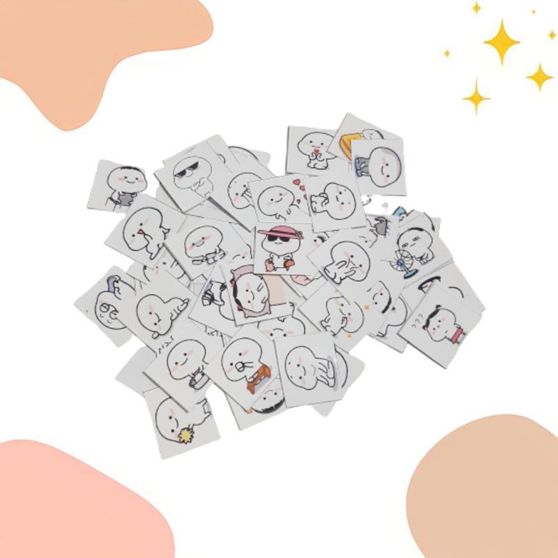 

54 PCS STIKER KOTAK BERTEMAKAN PENTOL