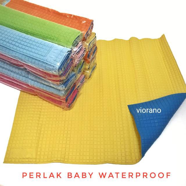 Perlak Ompol Bayi Waterproof Alas Baby New Born Bahan Karet Anti Slip Perlengkapan Bayi Warna Polos