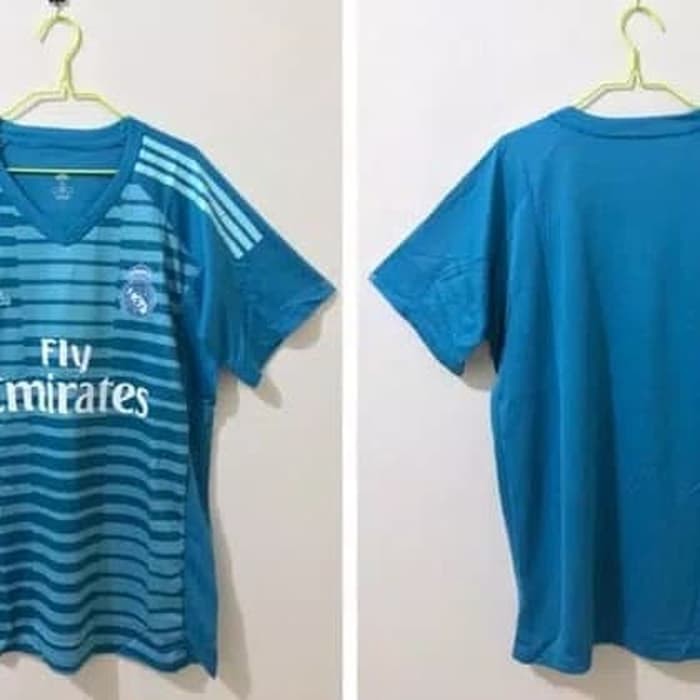 JERSEY BOLA REAL MADRID GK KIPER BLUE 2018/2019 GRADE ORI