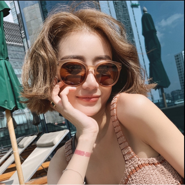 Fashion metal hinges new round Korean style sunglasses for men and women