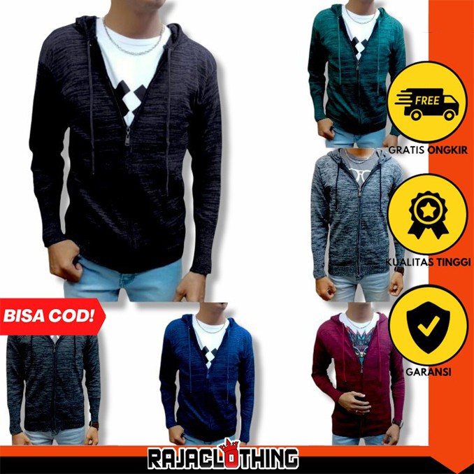 RCL - Jaket Rajut Ariel Jumbo Premium / Rajut Pria XXL / Sweater Rajut / Rajut Roundhand Finger