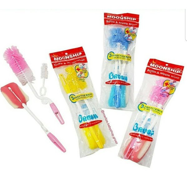 Moonship Bottle &amp; Nipple Brush Sikat Botol 3in1