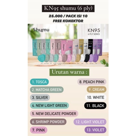 masker shumu kn95 6ply